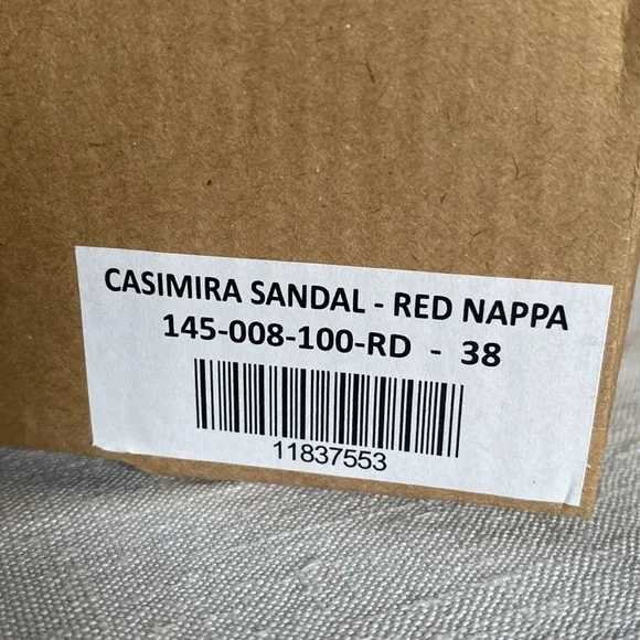 NWT Dôen Casimira Leather Sandal Red Nappa Size 38 - Picture 6 of 11